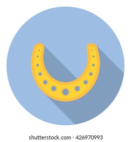 Horseshoe Lucky Talisman Symbol Flat Design Style