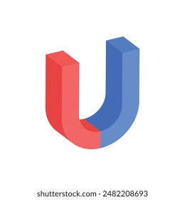 Hufeisenmagnet 3d Vektorgrafik Symbol