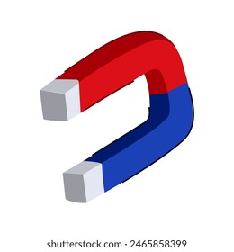 horseshoe magnet cartoon. attract symbol, electric force, sign power horseshoe magnet sign. isolated symbol vector illustration