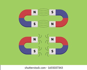 Horseshoe magnet. Magnet icon clip art. illustration.