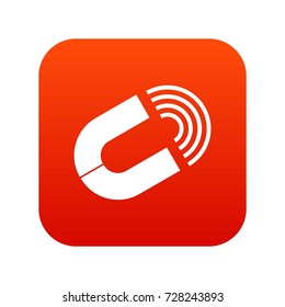 Horseshoe magnet icon digital red for any design isolated on white vector illustration