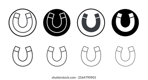 Horseshoe magnet icon simple vector symbol