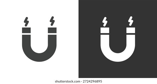 Horseshoe Magnet icon. Solid glyph series icon