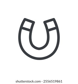 Horseshoe magnet icon Vector logo outline