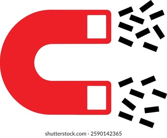 Horseshoe Magnet Icon Vector Look