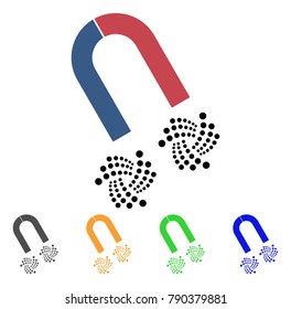 Horseshoe Magnet Iota icon. Vector illustration style is a flat iconic horseshoe magnet iota symbol with grey, yellow, green, blue color variants. Designed for web and software interfaces.