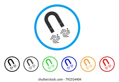 Horseshoe Magnet Iota rounded icon. Style is a flat gray symbol inside light blue circle with additional colored variants. Horseshoe Magnet Iota vector designed for web and software interfaces.