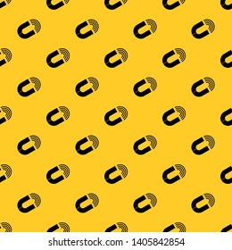 Horseshoe magnet pattern seamless vector repeat geometric yellow for any design