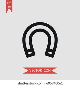 Horseshoe or magnet vector icon, illustration symbol