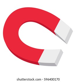 horseshoe magnet vector image in flat design