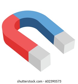 horseshoe magnet vector image in flat design