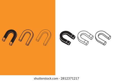 Horseshoe magnets in different colors and styles for various uses magnetic field lines