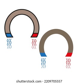 horseshoe magnets. Education concept. Vector illustration. Stock image.