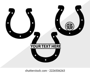 Horseshoe Monogram Printable Vector Illustration