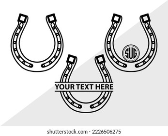 Horseshoe Monogram Printable Vector Illustration