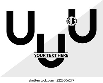 Horseshoe Monogram Printable Vector Illustration