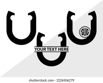 Horseshoe Monogram Printable Vector Illustration