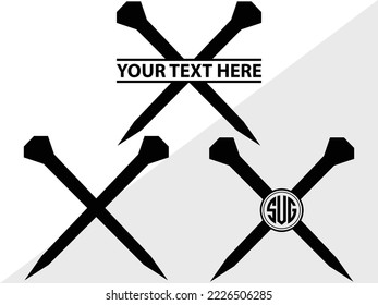Horseshoe Monogram Printable Vector Illustration
