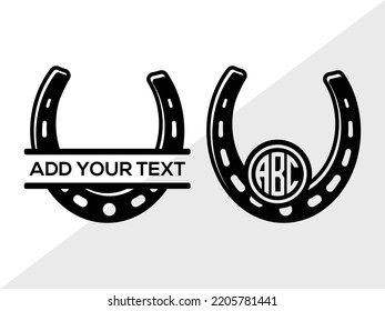 Horseshoe Monogram SVG Printable Vector Illustration