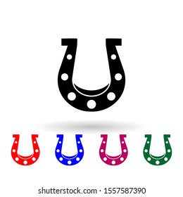 Horseshoe multi color icon. Simple glyph, flat vector of wild west material icons for ui and ux, website or mobile application