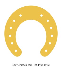 Horseshoe with nails, isolated. Good luck symbol, lucky charm, talisman. Flat style vector illustration. 2026 Japanese, Korean, Vietnamese Chinese Lunar New Year holiday logo, icon, design element
