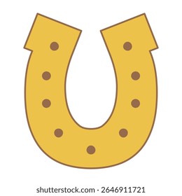 Horseshoe with nails, isolated. Good luck symbol, lucky charm, talisman. Flat vector illustration. 2026 Japanese, Korean, Vietnamese Chinese Lunar New Year holiday logo, icon, design element