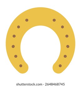 Horseshoe with nails, isolated. Good luck symbol, lucky charm, talisman. Flat vector illustration. 2026 Japanese, Korean, Vietnamese Chinese Lunar New Year holiday logo, icon, design element