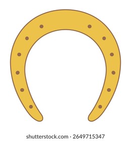 Ferradura com pregos, isolada. Símbolo da boa sorte, amuleto da sorte, talismã. Ilustração de vetor plano. 2026 Japonês, coreano, vietnamita chinês Lunar Ano Novo logotipo de férias, ícone, elemento de design