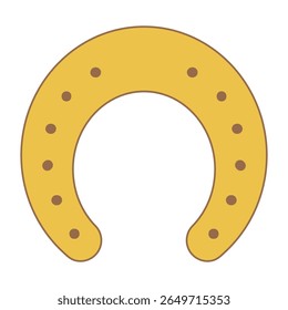 Ferradura com pregos, isolada. Símbolo da boa sorte, amuleto da sorte, talismã. Ilustração de vetor plano. 2026 Japonês, coreano, vietnamita chinês Lunar Ano Novo logotipo de férias, ícone, elemento de design
