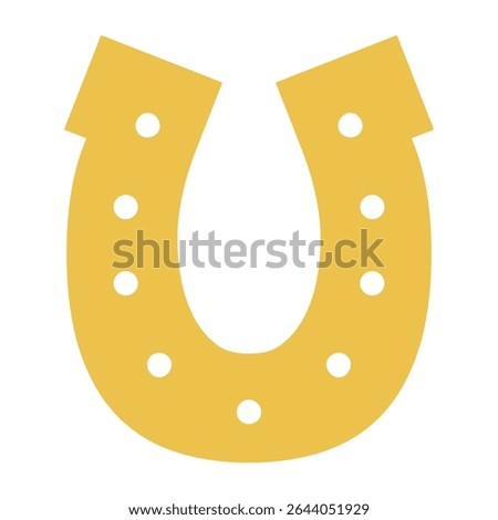 Horseshoe with nails, isolated. Good luck symbol, lucky charm, talisman. Flat style vector illustration. 2026 Japanese, Korean, Vietnamese Chinese Lunar New Year holiday logo, icon, design element