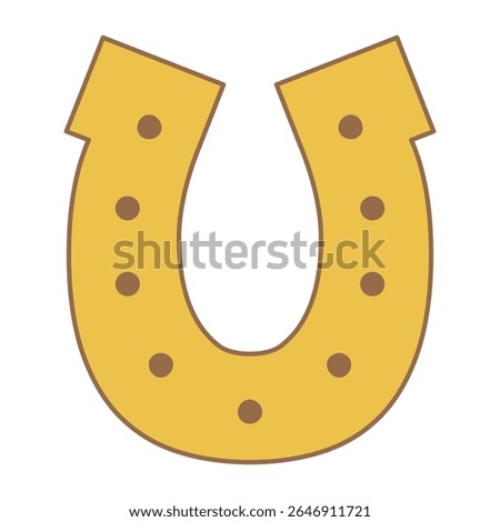 Horseshoe with nails, isolated. Good luck symbol, lucky charm, talisman. Flat vector illustration. 2026 Japanese, Korean, Vietnamese Chinese Lunar New Year holiday logo, icon, design element