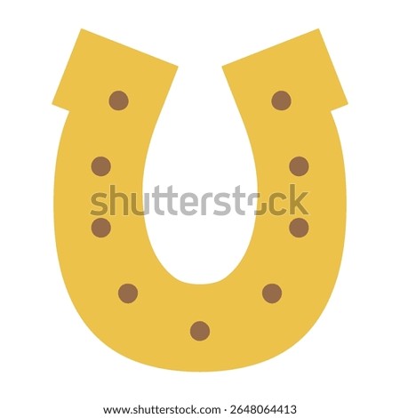 Horseshoe with nails, isolated. Good luck symbol, lucky charm, talisman. Flat vector illustration. 2026 Japanese, Korean, Vietnamese Chinese Lunar New Year holiday logo, icon, design element