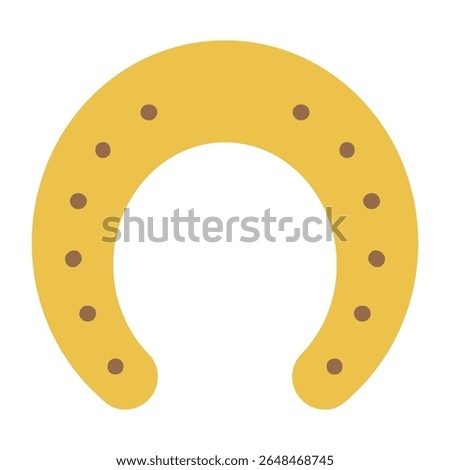 Horseshoe with nails, isolated. Good luck symbol, lucky charm, talisman. Flat vector illustration. 2026 Japanese, Korean, Vietnamese Chinese Lunar New Year holiday logo, icon, design element