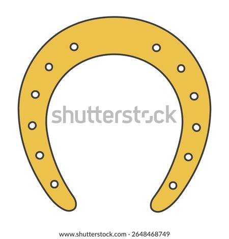 Horseshoe with nails, isolated. Good luck symbol, lucky charm, talisman. Flat vector illustration. 2026 Japanese, Korean, Vietnamese Chinese Lunar New Year holiday logo, icon, design element