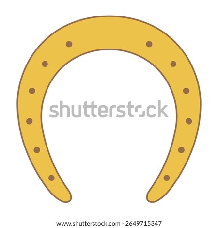 Horseshoe with nails, isolated. Good luck symbol, lucky charm, talisman. Flat vector illustration. 2026 Japanese, Korean, Vietnamese Chinese Lunar New Year holiday logo, icon, design element