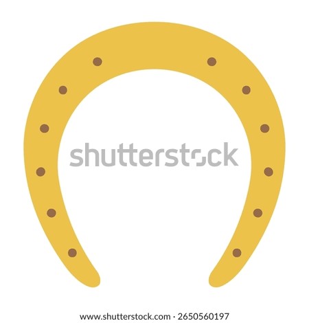 Horseshoe with nails, isolated. Good luck symbol, lucky charm, talisman. Flat vector illustration. 2026 Japanese, Korean, Vietnamese Chinese Lunar New Year holiday logo, icon, design element