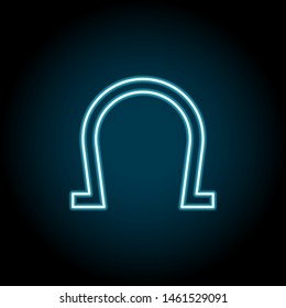 Horseshoe neon icon. Simple thin line, outline vector of Saint Patricks Day icons for UI and UX, website or mobile application