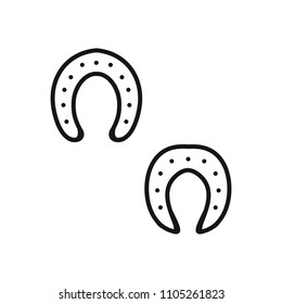 Horseshoe on white background of black lines, abstract logo vector