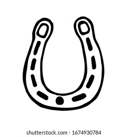HORSESHOE ON A WHITE BACKGROUND IN VECTOR
