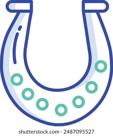 Horseshoe outline color vector illustration