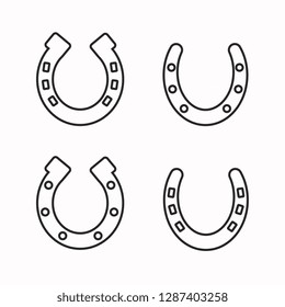 horseshoe outline icon set