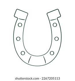 Horseshoe outline. Icon. Vector illustration. Isolated on white background