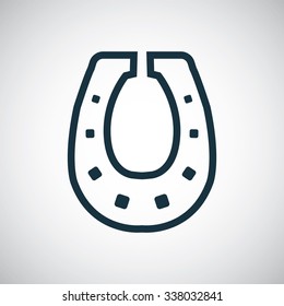 Horseshoe outline, thin, flat, digital icon for web and mobile

