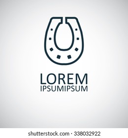 Horseshoe outline, thin, flat, digital icon for web and mobile
