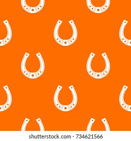 Horseshoe pattern repeat seamless in orange color for any design. Vector geometric illustration