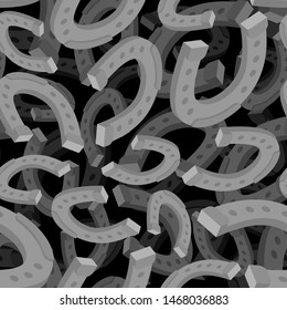Horseshoe pattern seamless. Good luck symbol. vector illustration