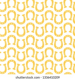 Horseshoe pattern. Seamless pattern with horseshoe. Horseshoes seamless pattern. Vector icons of old vintage horseshoe for equestrian sport or lucky concept design element 