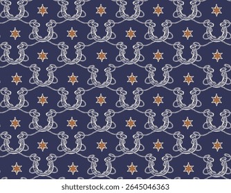 Horseshoe pattern seamless. Horseshoe symbol of happiness.  Rope Design for fashion , fabric, textile, wallpaper , wrapping and all prints