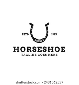 Horseshoe Ranch Logo Design Concept Vector Illustration