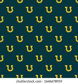 Horseshoe Seamless Pattern, Hand Drawn doodle background. Vector illustration.